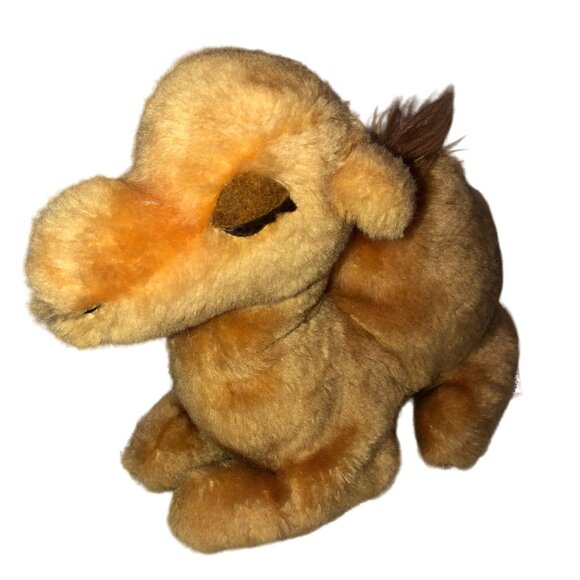 Vtg Omar the Camel Dakin Stuffed Animal 1978 Tan Single Hump Nut Shells 7"L - Picture 3 of 5